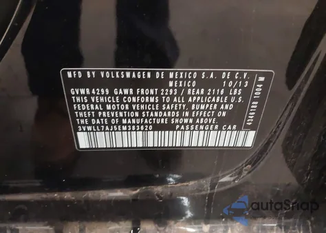 2014 Volkswagen Jetta 2.0L Tdi z USA, uszkodzony, nr VIN 3VWLL7AJ5EM383620